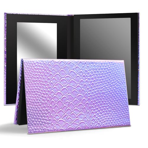 Mermaid Empty Magnetic Palette, Fish scale Empty Magnetic Palette for Highlighters Eyeshadows Lipstick Blush Powder Rectangle Large size (Fish Scales)
