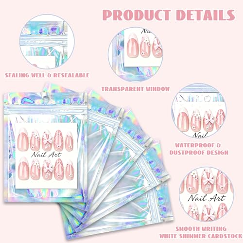 Press On Nail Packaging Kit - 100 Bags, 100 Cards & Tapes