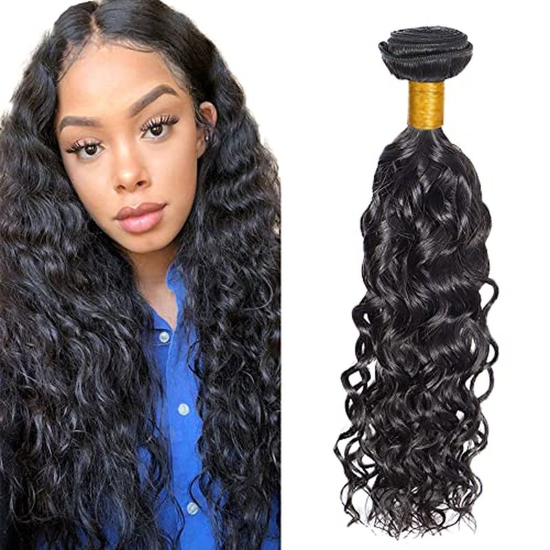 26 Inch Water Wave Human Hair Bundle #1B Natural Black
