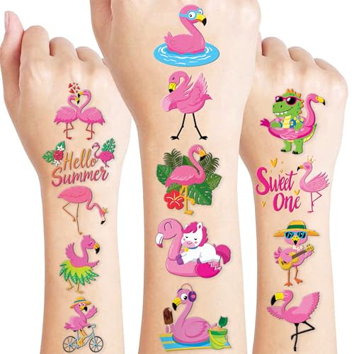 96 Piece Flamingo Temporary Tattoos for Kids