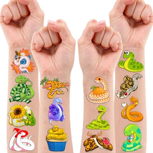94 Piece Snake Temporary Tattoo Sheets for Kids & Adults