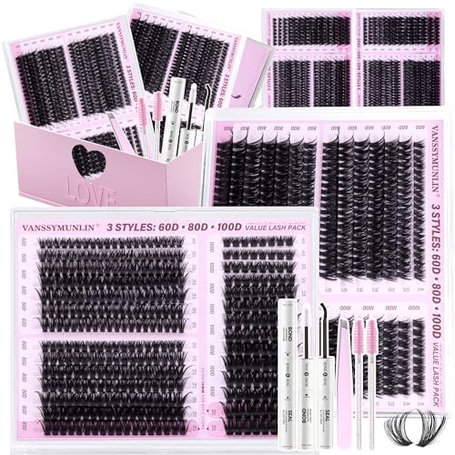 Lash Clusters Kit 756PCS - 60D 80D 100D Volume Eyelash Extensions