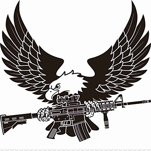 Six sheets Temporary Tattoos for Men and Women Usa Bald Eagle Holding America Assault Rifle in Claws for Men Temporary tattoo for Women Neck Arm Chest for Woman