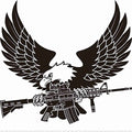 Six sheets Temporary Tattoos for Men and Women Usa Bald Eagle Holding America Assault Rifle in Claws for Men Temporary tattoo for Women Neck Arm Chest for Woman