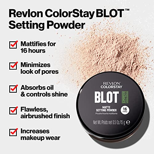 Revlon ColorStay Blot Face Powder, Mattifying & Oil Absorbing, 0.5 Oz