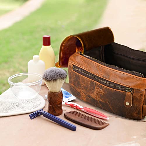 Hulara Travel Toiletry Bag, Unisex Water-Resistant Travel Kit, Portable Shaving & Cosmetics Organizer Pouch for Men & Women - Make up Kit Compact Bathroom Essentials Unisex Dopp Kit