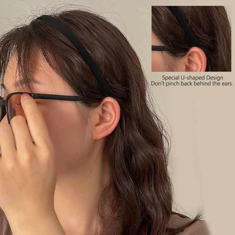 Comfortable Headbands for Glasses Wearers - 6 Pack Non-Slip Hairbands