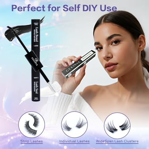 Gekinye 2-in-1 Lash Bond and Seal - Waterproof Eyelash Glue 10ml