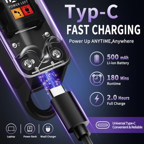 PB-T07 Cordless Hair Clippers for Men with LED Display & 4 Combs