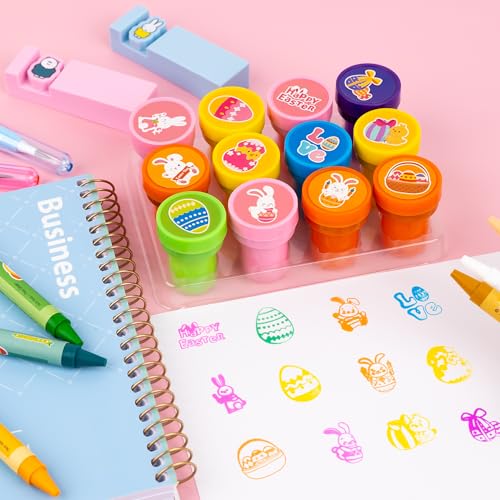 Easter Party Favors Set - 24 Temporary Tattoos & 12 Stamps