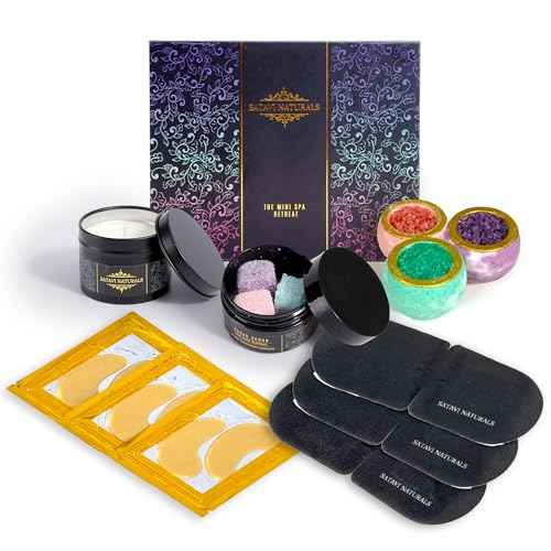 Spa Gift Set for Women ? The Mini Spa Retreat | Bath Bombs, Sugar Scrub, Candle, 24K Gold Eye Masks & Steam Eye Mask | Self Care & Relaxation Gift Box for Stress Relief at Home