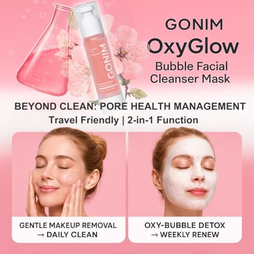 GONIM Face Wash Bubble Facial Cleanser with 3s Self-Foaming, Daily Face Wash for Makeup Remover, Collagen + Ceramides + Niacinamide, Weekly Face Mask for Oily Skin Deep Cleansing Skin Care 50g/1.76oz