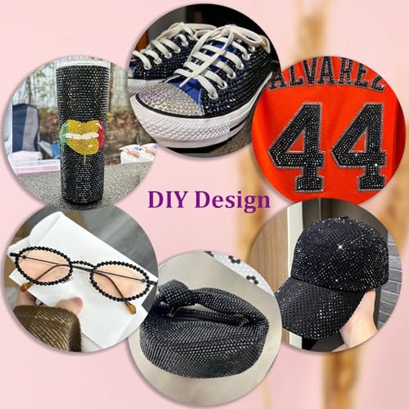 32000 Black Flatback Rhinestones Kit with B7000 Glue & Tweezers