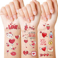 Valentine's Day Temporary Tattoos for Kids - 10 Sheets with 80 Designs
