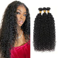 Kinky Curly Human Hair Bundles 1B - 20 22 24 Inch WuvuSnm