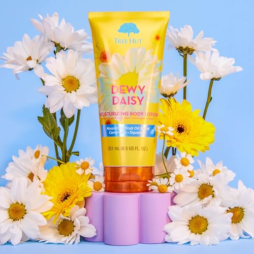 Tree Hut Dewy Daisy Moisturizing Body Lotion, Ceramide and Squalene Formula Helps Protect Skin, Long-lasting Hydration Leaves Skin Feeling Soft & Moisturized, 8.5 fl oz. (Pack of 2)