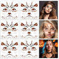 HOWAF 6 Sheets Halloween Deer Face Temporary Tattoos