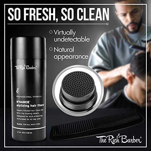 Rich Barber Hair Building Fibers - 25g Black