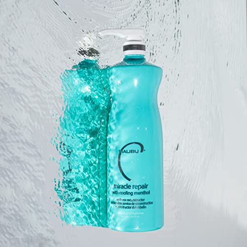 Malibu C Miracle Repair Reconstructor - Nourishing Hair Treatment for Weak, Damaged Strands - Flax Protein & Vitamin B5 for Moisture
