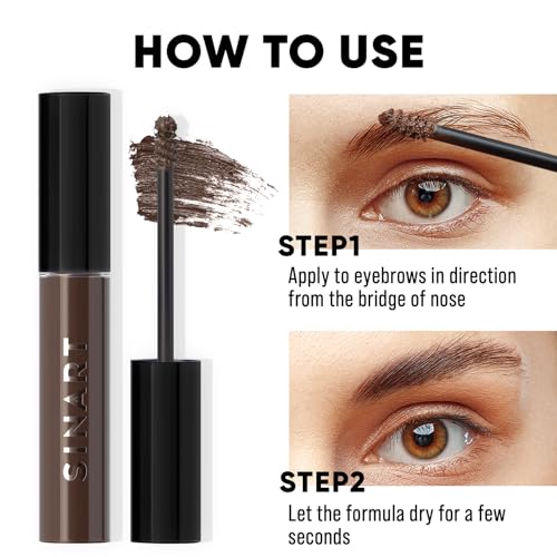 Eyebrow Tinted Gel, Extra Long-lasting Brows MakeUp, Creates Full, Voluminous-Looking Brows, Locks Brow Hairs In Place, Vegan and Cruelty-Free, 4g/0.14 Oz