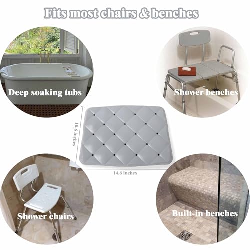 Waterproof Shower Chair Cushion with Non-Slip Grip