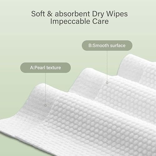 Unifree Large Facial Towels | Disposable Dry Wipes | Absorbent, Thick, Reusable, Soft, Comfort Skincare, 150 Count Hanging Towels