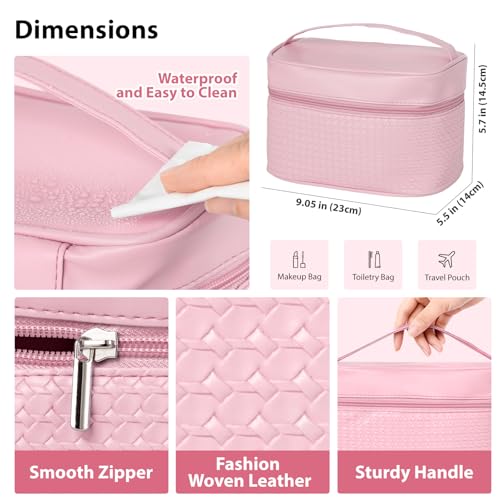 Rose Facial Skin Care Set, 33 Pcs Bath & Body Spa Basket for Women, Beauty Care Kit, Sheet Mask, Makeup Bag, Face Serum, Bath Bomb, Perfume, Christmas, Mother Day, Valentine's, Birthday, Baby Shower