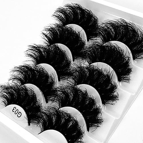 FEITA 8D Faux Mink False Eyelashes - 5 Pairs Dramatic Volume