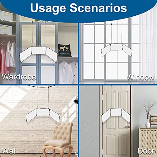 3-Way Mirror for Self Hair Cutting | 360° Haircut Mirror with Adjustable Hooks