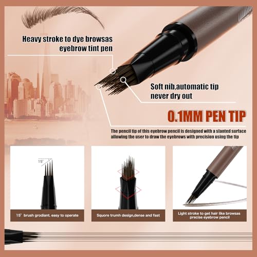 Dual-End Microblading Eyebrow Pen | 4D Hair-Like Strokes, Waterproof