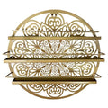 Mandala Shape Shelves, Essential Oil & Nail Polish Organizer - Display Holder Storage Shelf Spice Rack - Black or Gold - Wall Mounted Round Oil Bottle Storage, Cosmetics Display Rack (Gold)