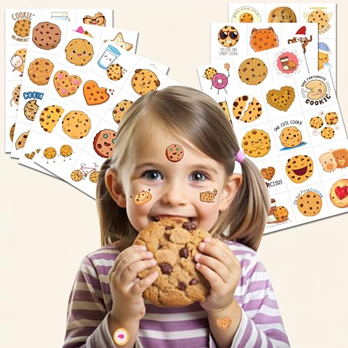 96PCS Cookie Temporary Tattoos - 8 Sheets Party Favors