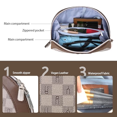BOYATU Vegan Leather Cosmetic Bag with Mirror