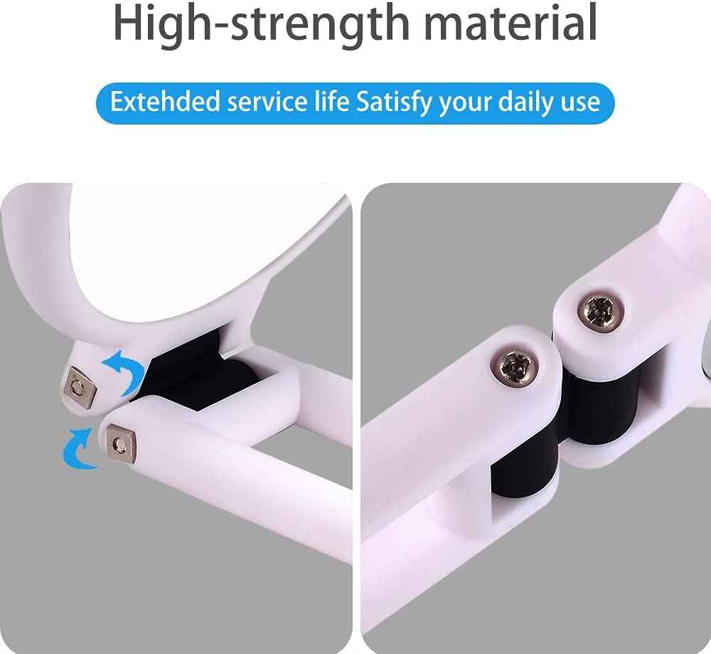 LOTIKO 1x 10x Magnifying Handheld Mirror,Travel Folding Hand Held Mirror,Double Sided Pedestal Magnification and True Image Makeup Mirror, Portable Vanity Cosmetic for Women （Pink）