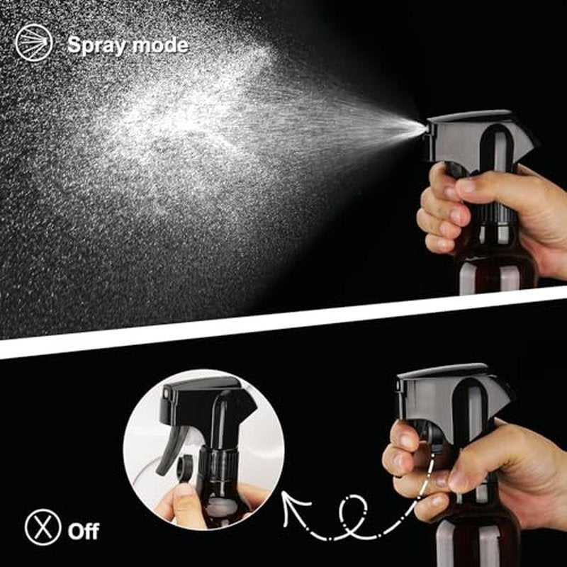12oz Continuous Spray Bottles | Heavy Duty Mister for Hair, Plants & Cleaning (2-Pack)