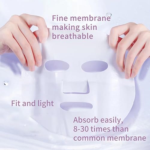 Collagen Face Mask - Human Recombinant Type III Collagen Repair Mask | Overnight Deep Collagen Mask | 5 Sheets, No Alcohol, Anti-Aging, Redness Reduction, Hydration
