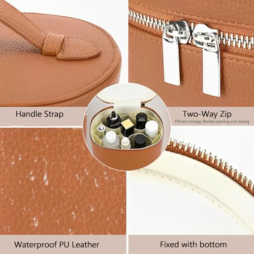 Upgrade Makeup Bag Travel Toiletry Bag Portable Cosmetic Makeup Organizer Bag Detachable Compartments (Pink-cute-cool style)