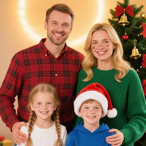 Christmas Glitter Face Tattoo,Diesetsr Body Glitter Temporary Tattoos Patches, Festival Rave Outfits for Women, Sparkle Patches for Kids, Party Christmas Festival Decorations,30 PCS