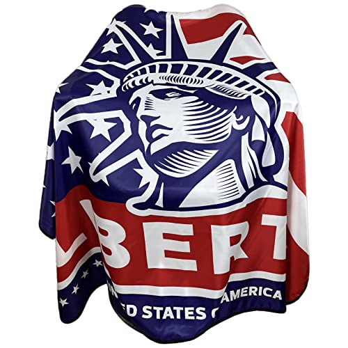 Pelocapa Professional Barber Cape - Water-Resistant Haircut Gown, 63"x56" American Flag