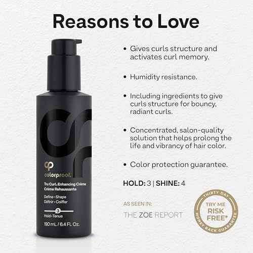 Colorproof Tru Curl Enhancing Cr?me 6.4 Fl oz. Curl Creme with Black Currant, Jasmine & Peach Scent, Anti-Frizz, Humidity Control & Nourishing Curl Cream for Curly Hair Formula