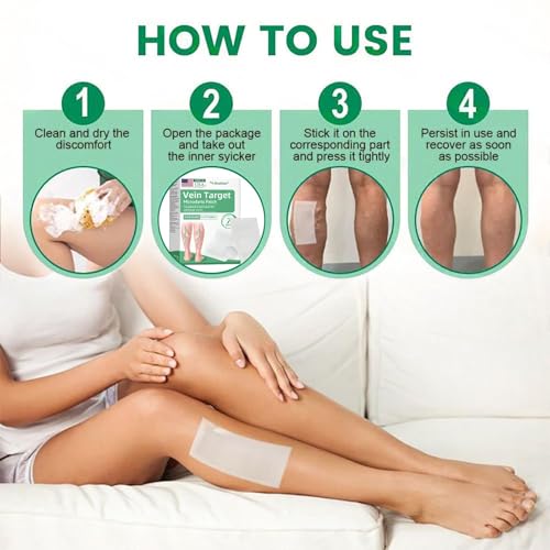 Varicose Veins Patch for Legs - Relief & Skin Smoothing (4 Pack)