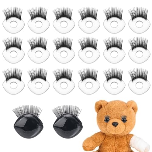 PH PandaHall 24pcs Clear Plastic Safety Eyelashes 1 inch Craft Doll Eyelashes Safety Eyes with Lashes for Amigurumi Crochet Stuffed Animals Christmas Halloween Craft Decoration DIY Craft