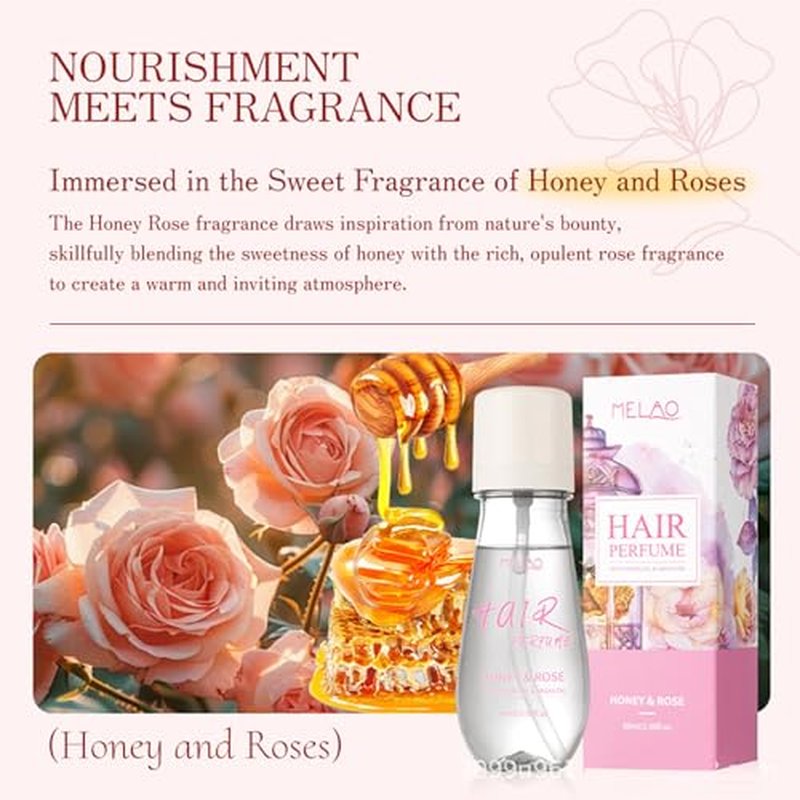Honey & Rose Hair Perfume with Jojoba & Argan Oil - 2.98 Fl Oz