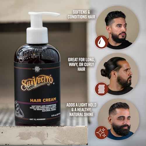 Suavecito Hair Cream Pump Bottle Medium Shine All Day Light Hold (16 oz)