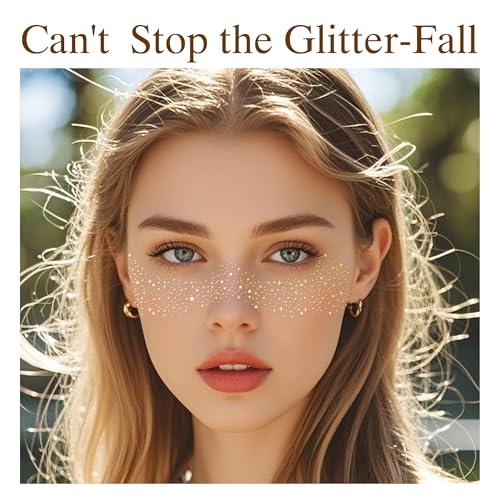 Glitter Freckles Face Tattoos - 30 Piece Silver Sparkle Patches