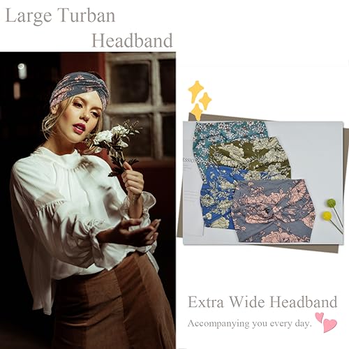 Boho Extra Wide Headbands for Women - 8 Pack
