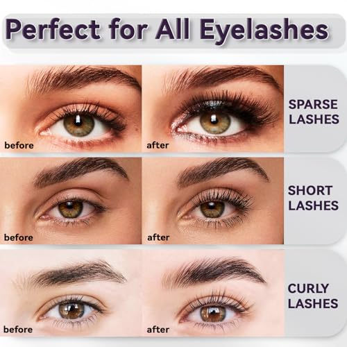Feather Lash Iron Wand Mascara, Dual-Wing Brush Metal Mascara 2-in-1 Primer, Topcoat, 3D Curling Natural Length & Volume Mascara No Clumps Long Lasting Smudge-Proof