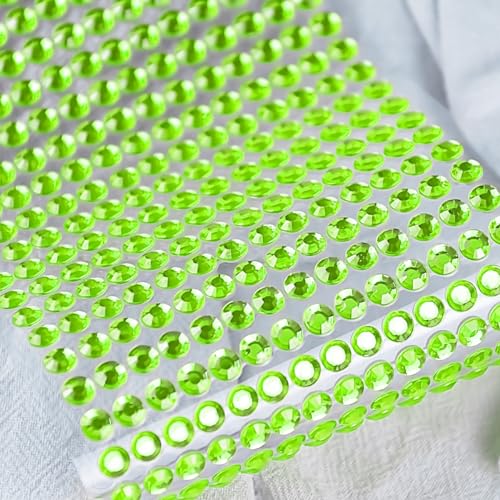 Christmas Green Face Gems Eye Jewels Rhinestones Crystals Stickers 3/4/5/6mm with Stickers for Body, Stick on Jewels Makeup Glue for Face Eye Hair Nails Make up and Craft Decor 3090PCS