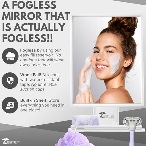 Fogless Shower Mirror for Shaving & Makeup - Anti-Fog