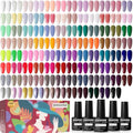 JODSONE 100 PCS Gel Nail Polish Kit No Wipe Soak off Base Coat and Matte Glossy Top Coat Gel Polish Collections for Salon and Home DIY Use